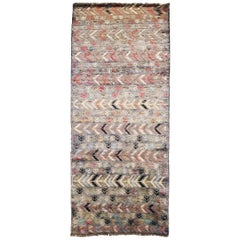 Vintage 20th Century Handmade with Wool Afghan Ethnic Runner, circa 1980