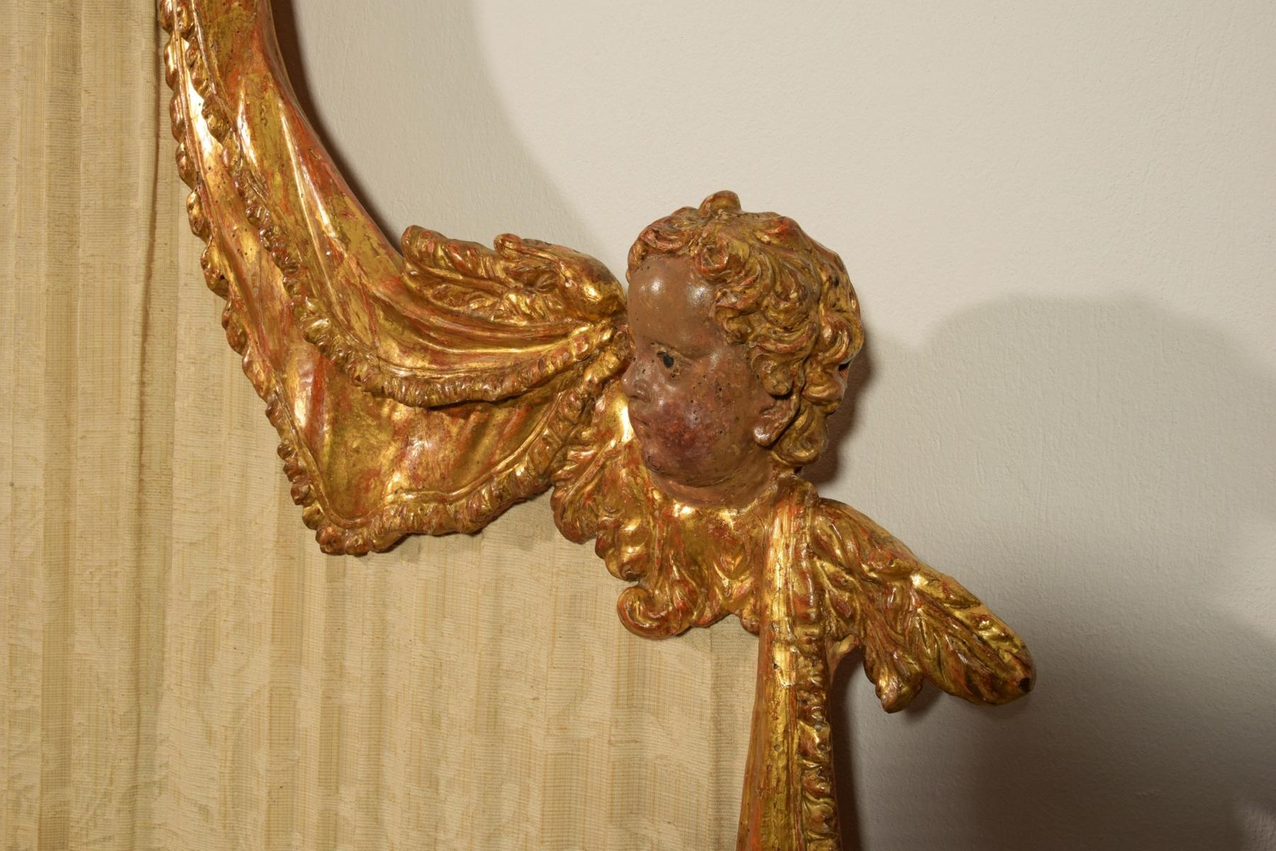 20th Century Italian Carved and Gilded Wood Canopy Bed Head 5