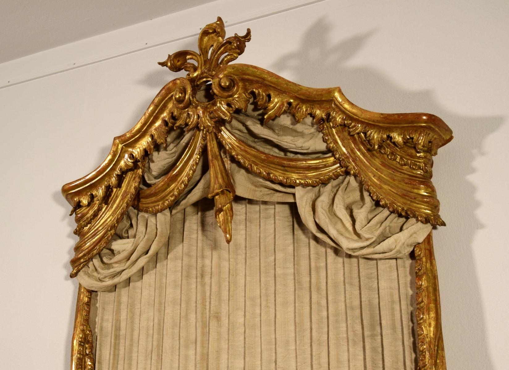 Louis XIV 20th Century Italian Carved and Gilded Wood Canopy Bed Head