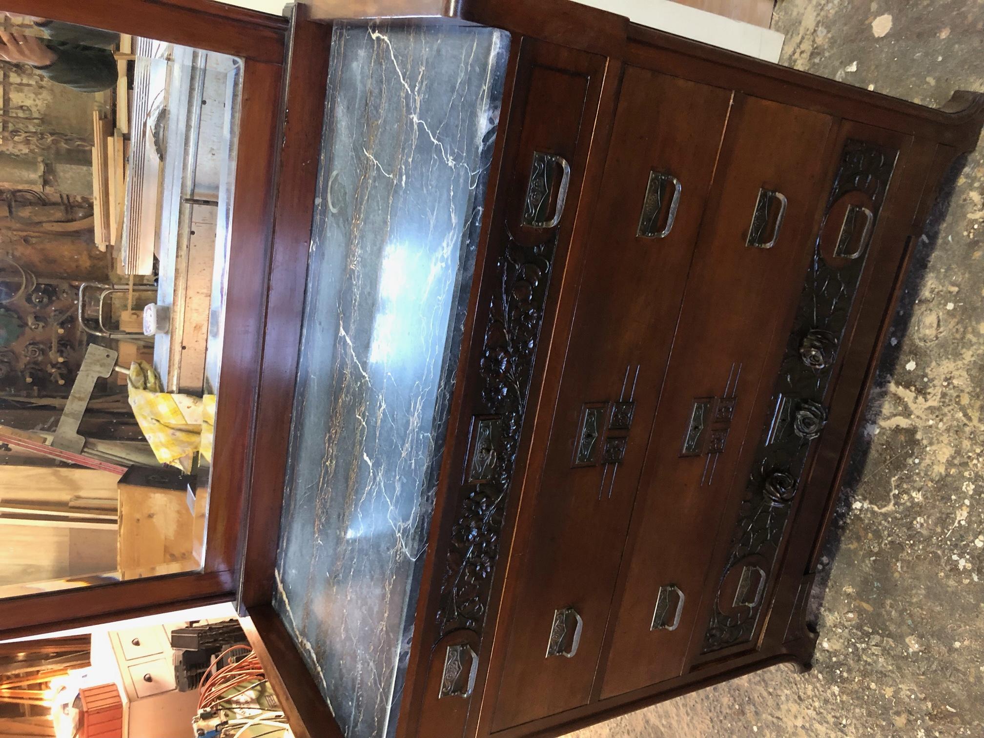 20th Italian chest of drawers with mirror in the art nouveau style 9