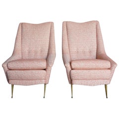 20th Century Italian Pair of Pink Style Lounge Chairs Marco Zanusso