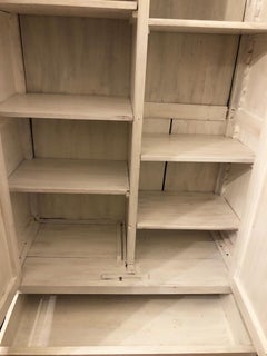 20th Italian Patinated White Two-Door Bookcase Cabinet