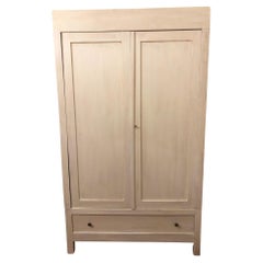 20th Italian Patinated White Two-Door Bookcase Cabinet