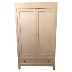 Vintage 20th Italian Patinated White Two-Door Bookcase Cabinet