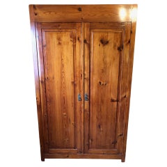 20th Italian Pine Wardrobe in Natural Honey Colored