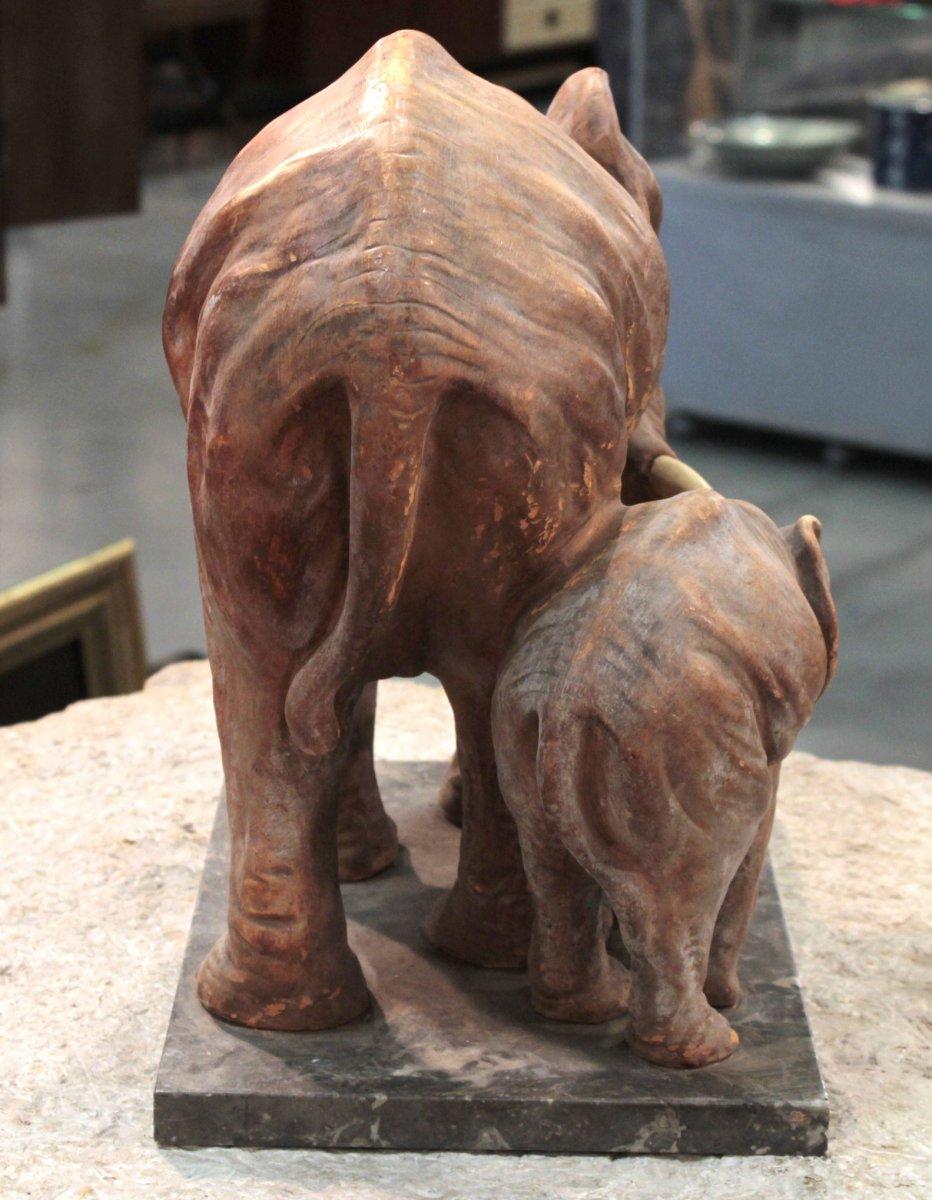 20th Century Italian Sculpture with Elephants Attributed to Guido Cacciapuoti For Sale 5