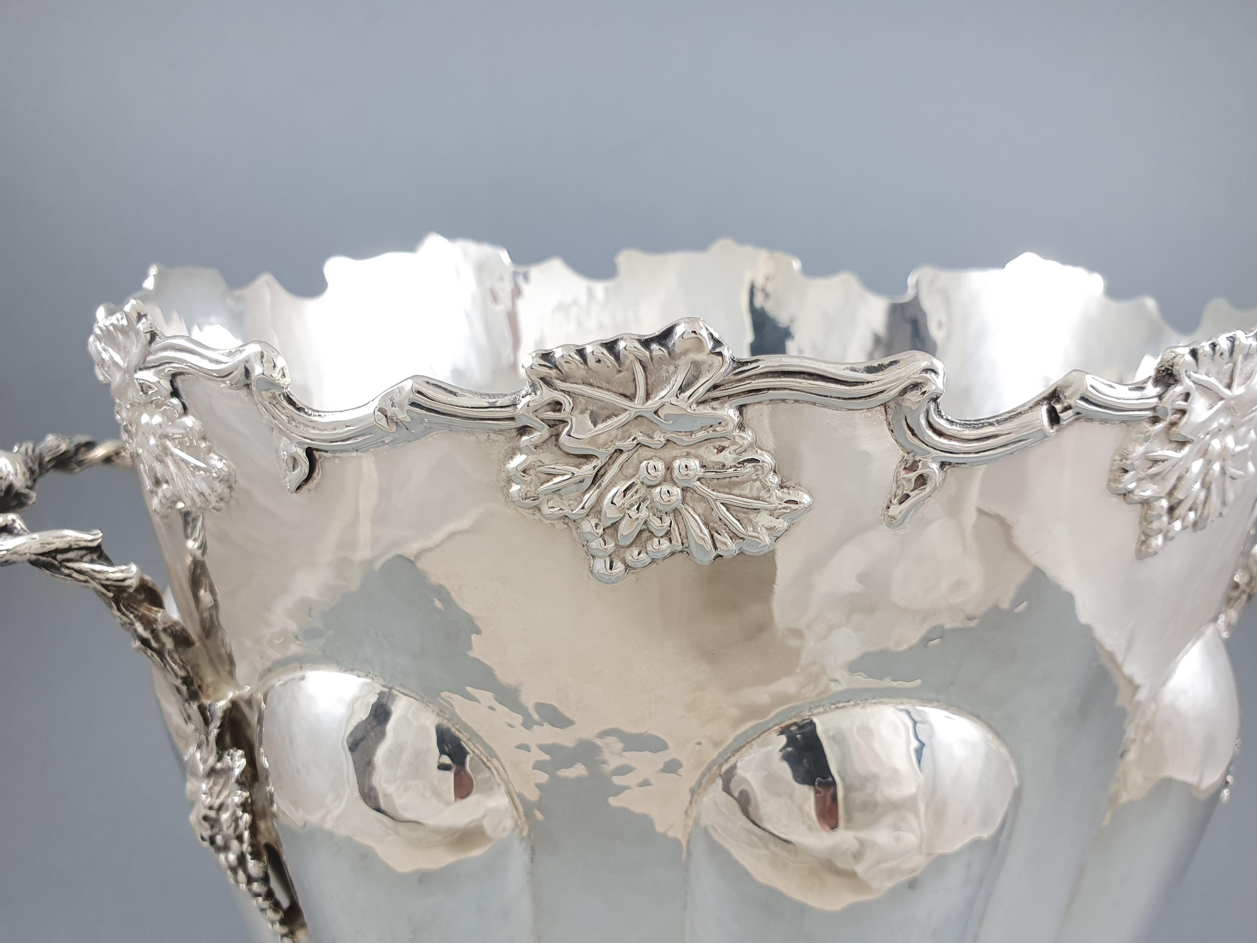 20th Italian Solid Silver Champagne Bucket For Sale at 1stDibs