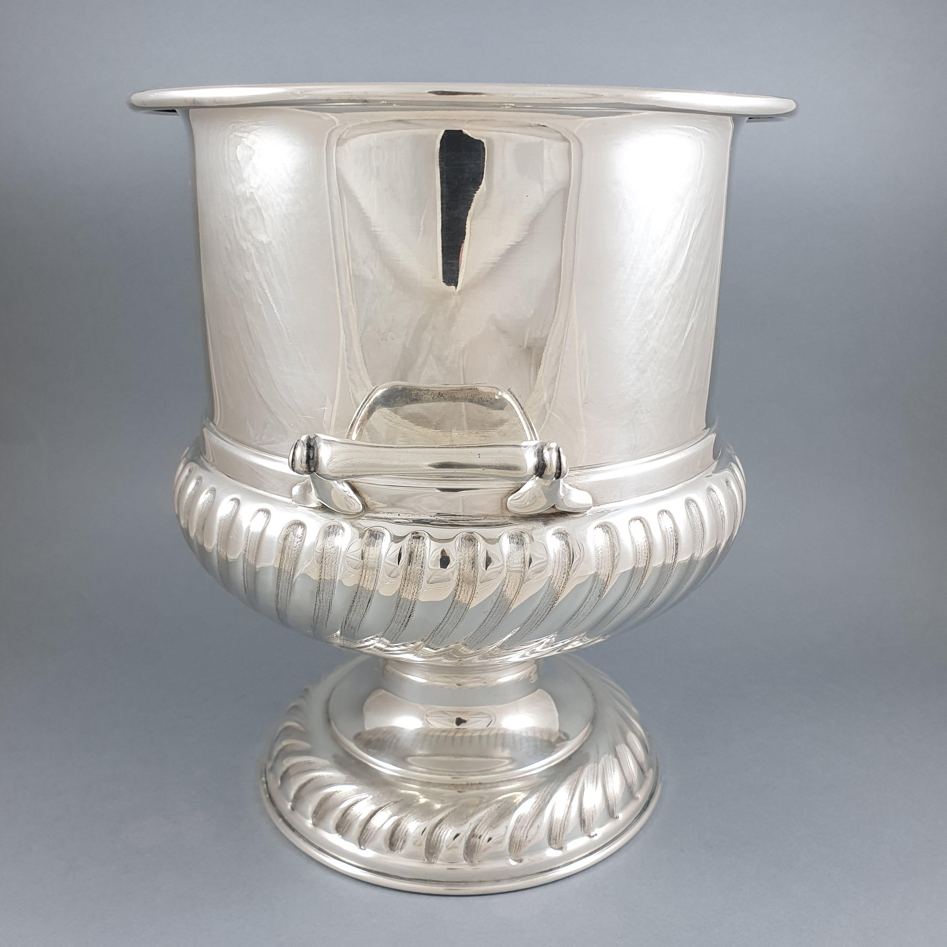 Late 20th Century 20th Italian Solid Silver Champagne Bucket