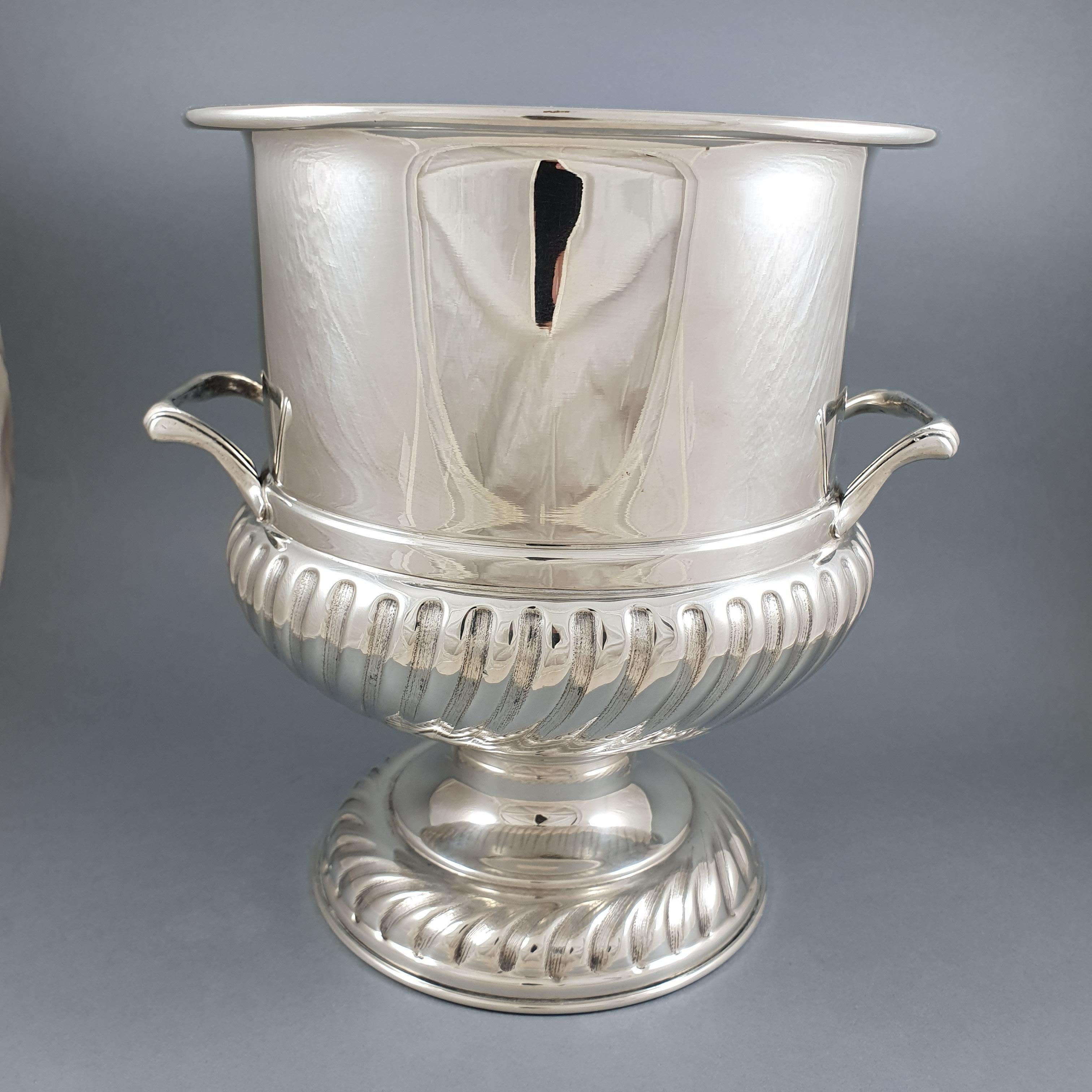 Sterling Silver 20th Italian Solid Silver Champagne Bucket