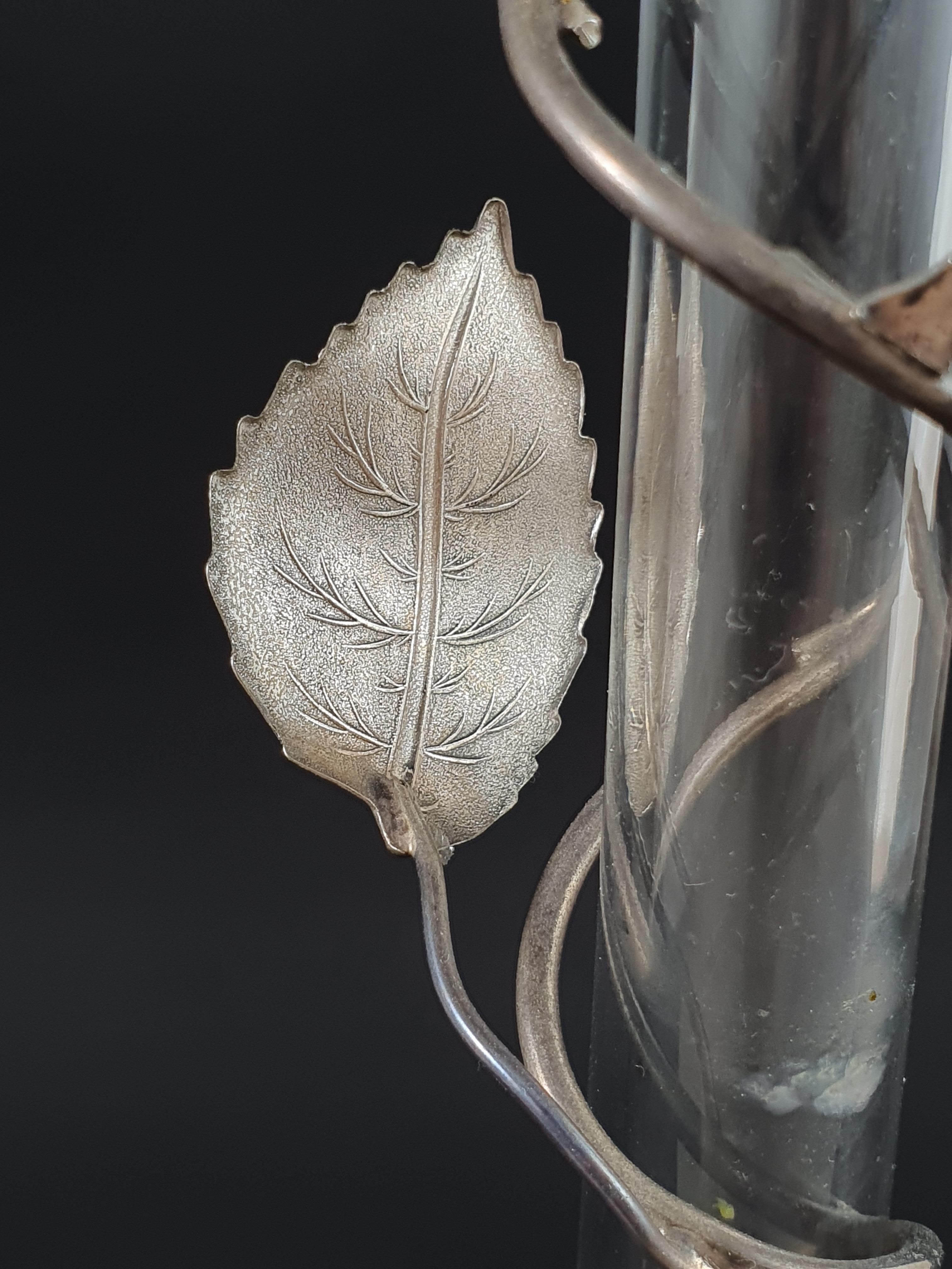 Late 20th Century 20th Italian Sterling Silver and Glass Vase