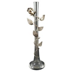 20th Italian Sterling Silver and Glass Vase