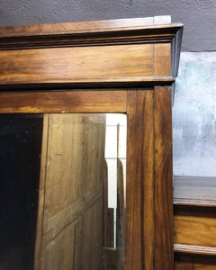 20th Italian Wardrobe with Two Doors in Walnut with Mirror