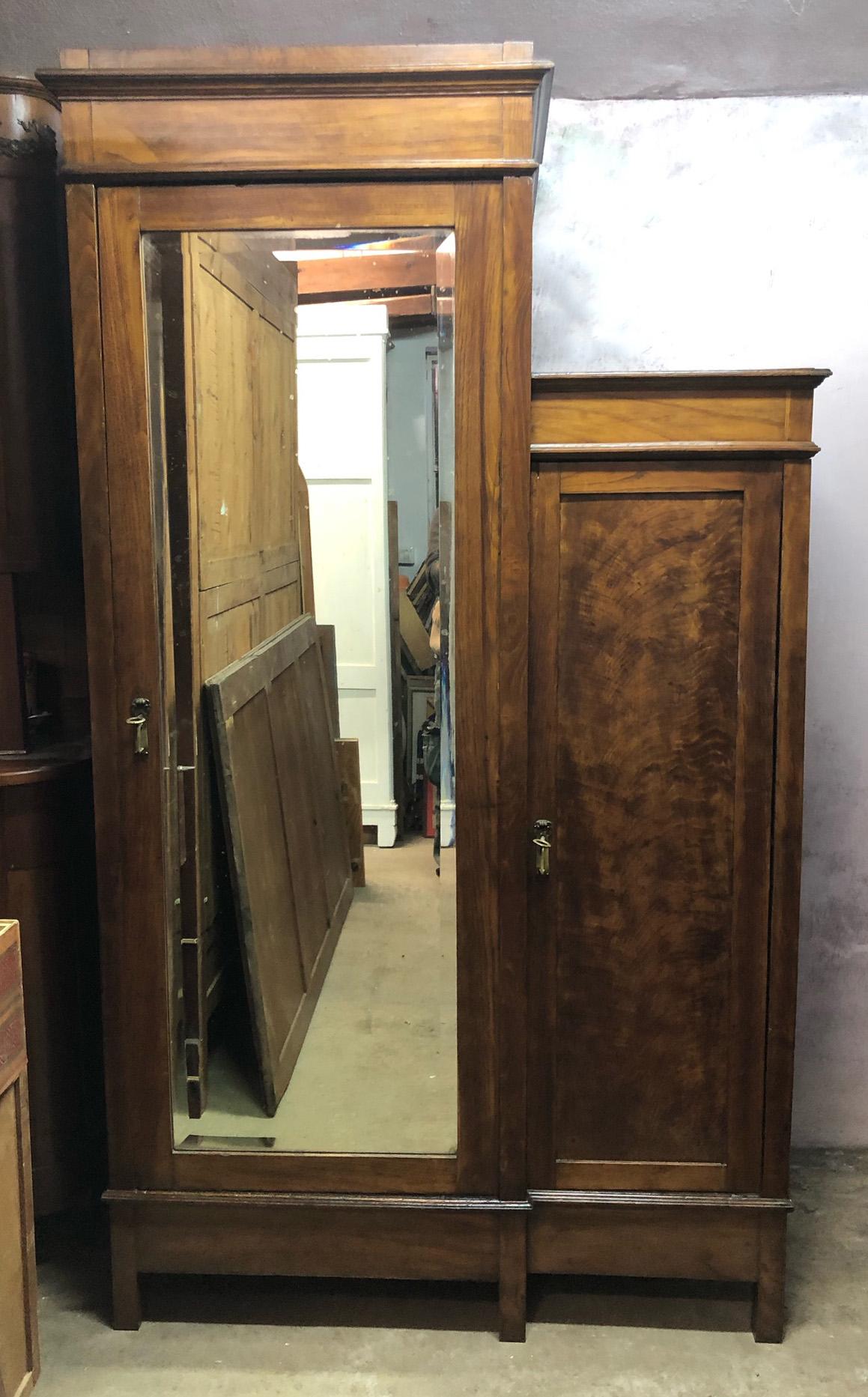 antique wardrobe with mirror and drawers