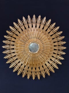 20° Specchio d'oro a raggi di sole di fine secolo