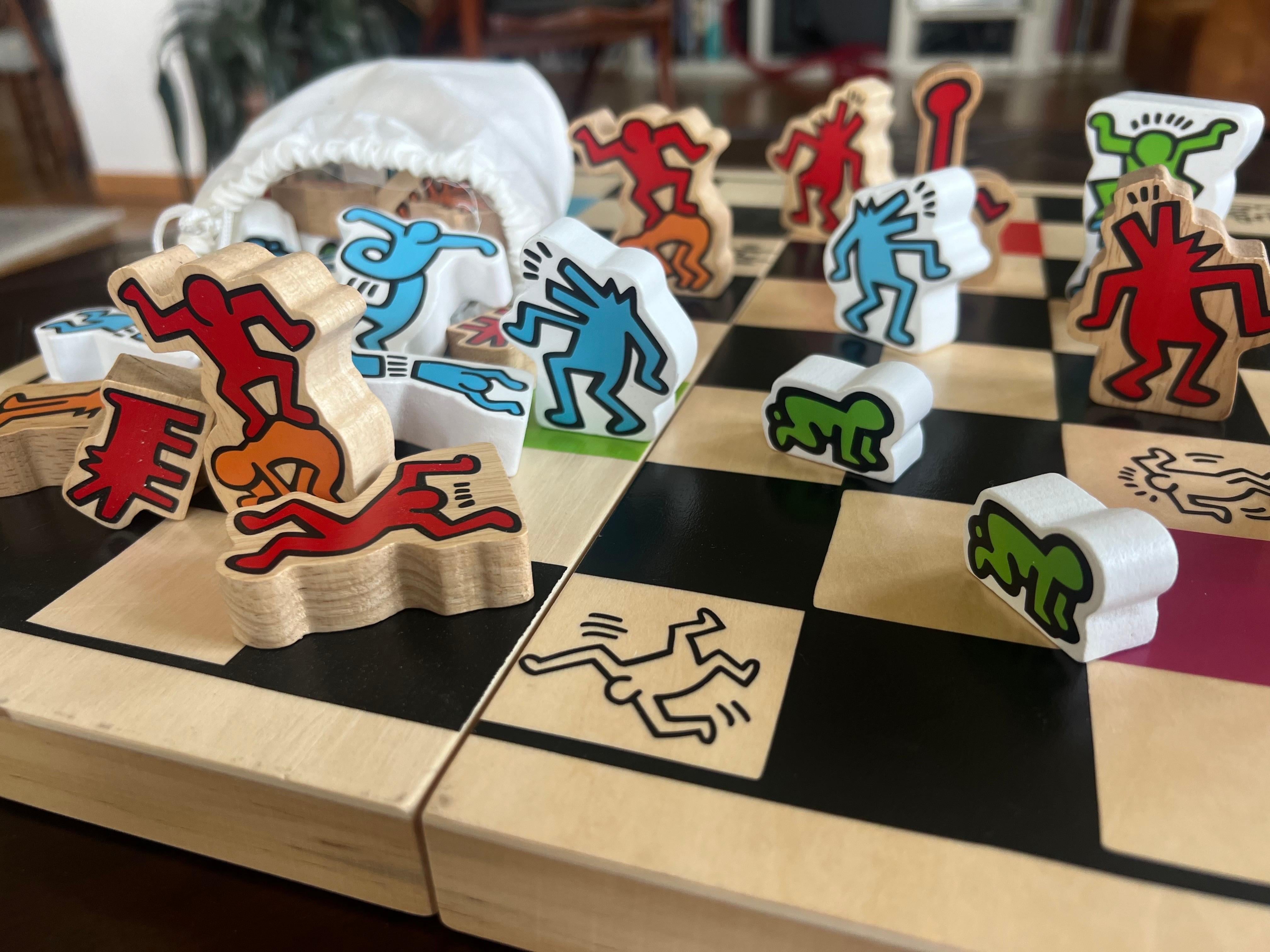 French 20th Limited Edition Chess Set inspired by Artist Keith Haring For Sale