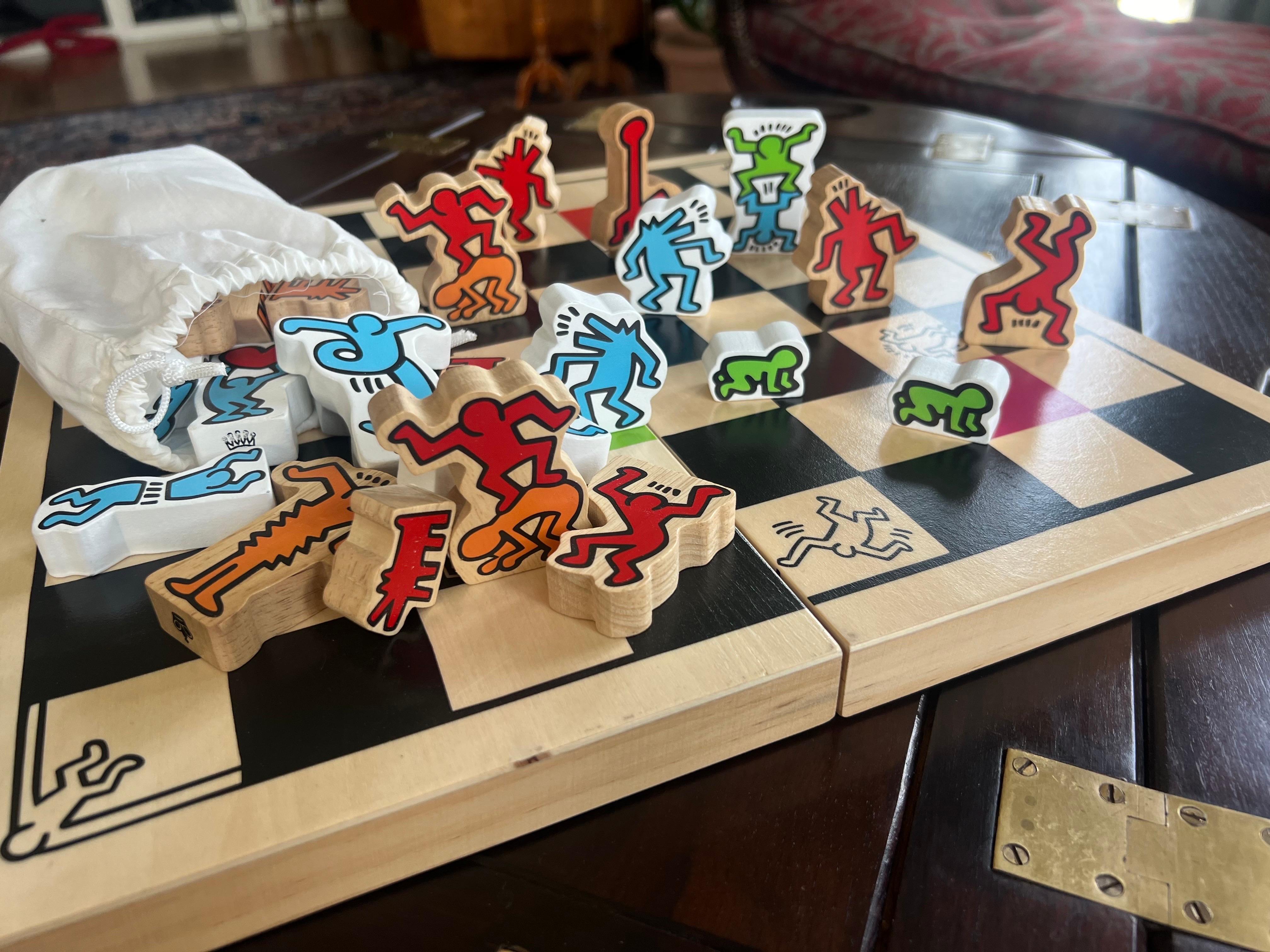 20th Limited Edition Chess Set inspired by Artist Keith Haring In Excellent Condition For Sale In Sofia, BG