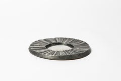 Mid-20th Century Decorative Silver Witch Mirror Metal Grey Color