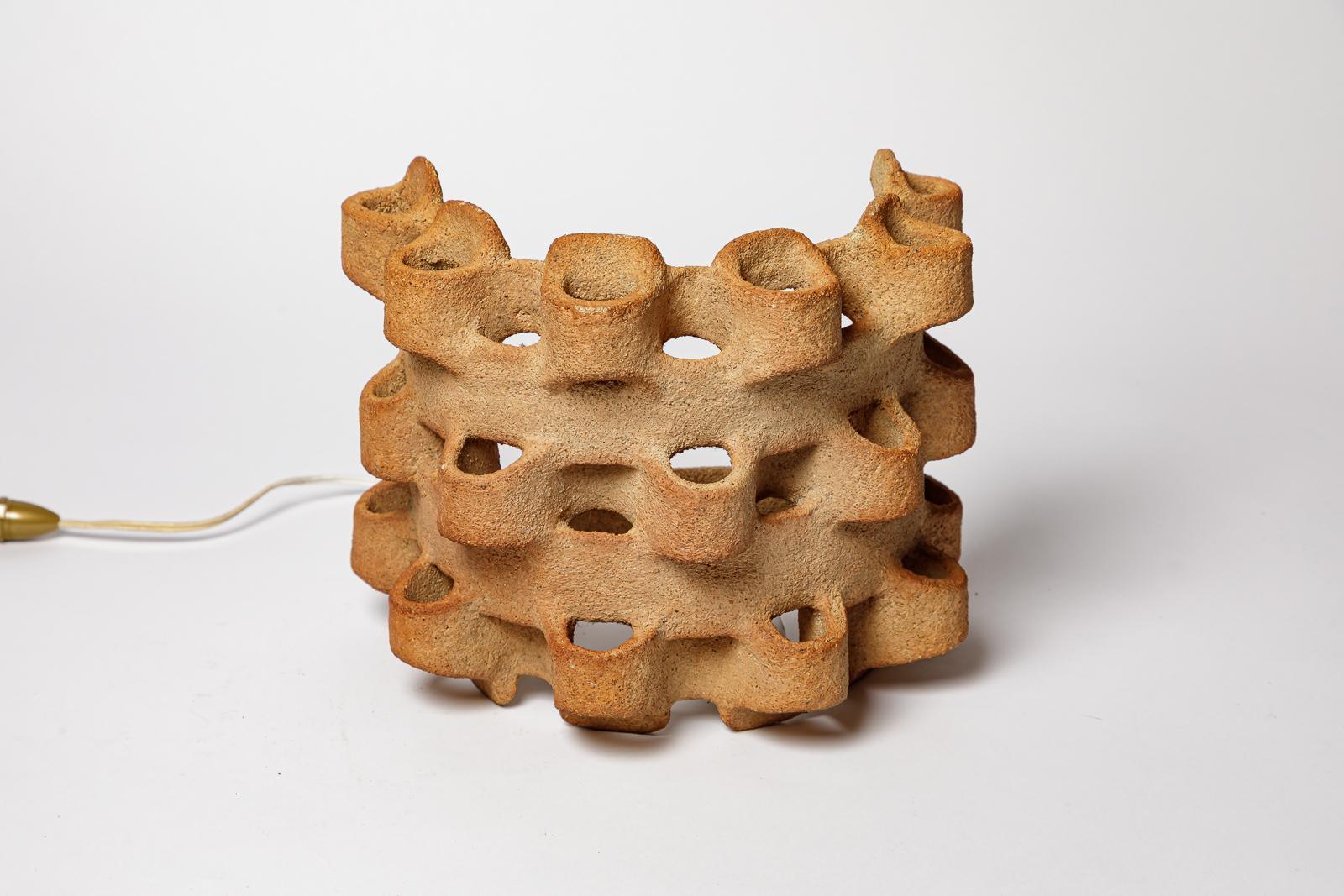 20th Century 20th mid-century design sonteware ceramic wall light sonce att. to Guy Bareff For Sale