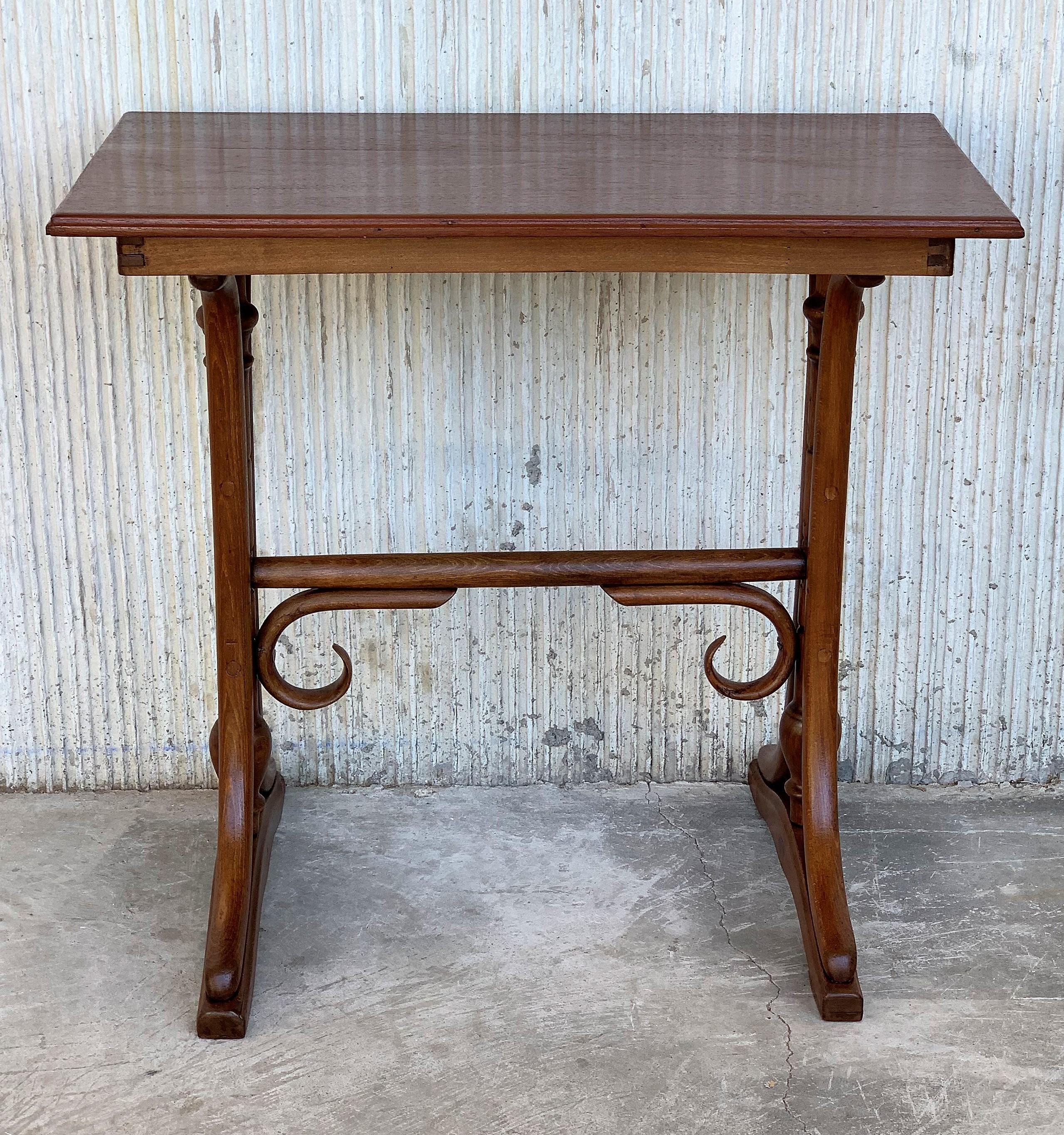 20th-mid century thonet side table in wood and bentwood