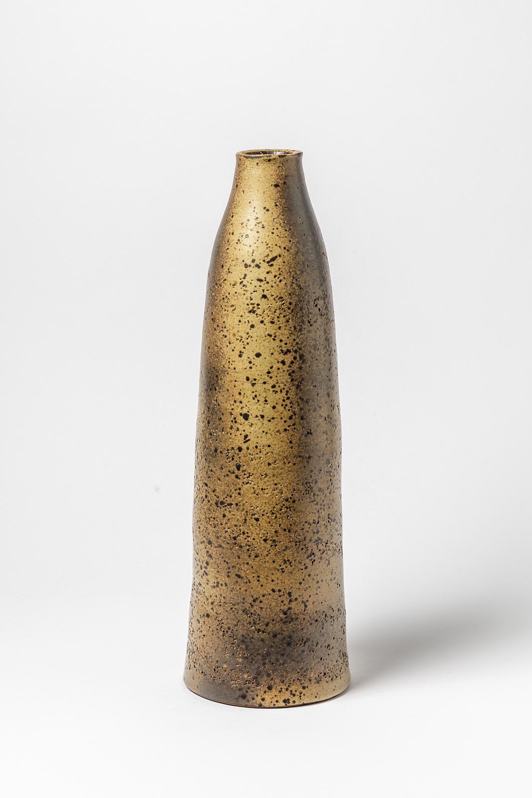 Mid-20th Century Large Stoneware Ceramic Bottle or Vase Signed  For Sale 2