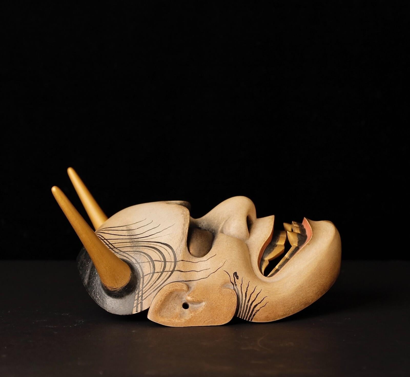 20th Noh Hanya Mask depicting jealous Female Demon. Signed by Kagei For Sale 8