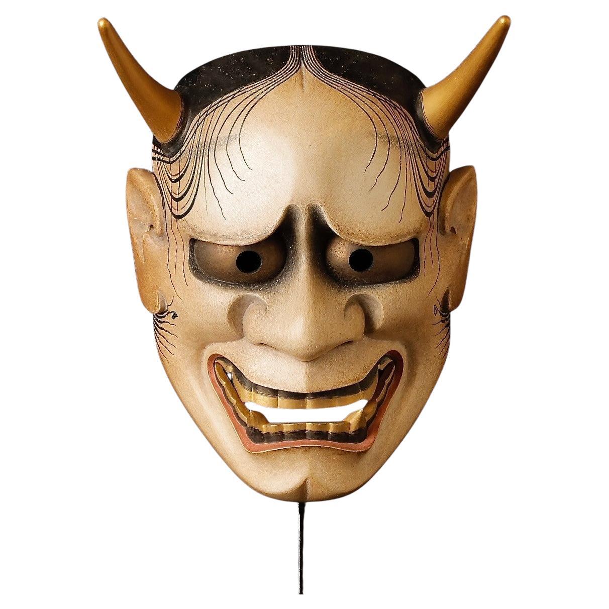 20th Noh Hanya Mask depicting jealous Female Demon. Signed by Kagei