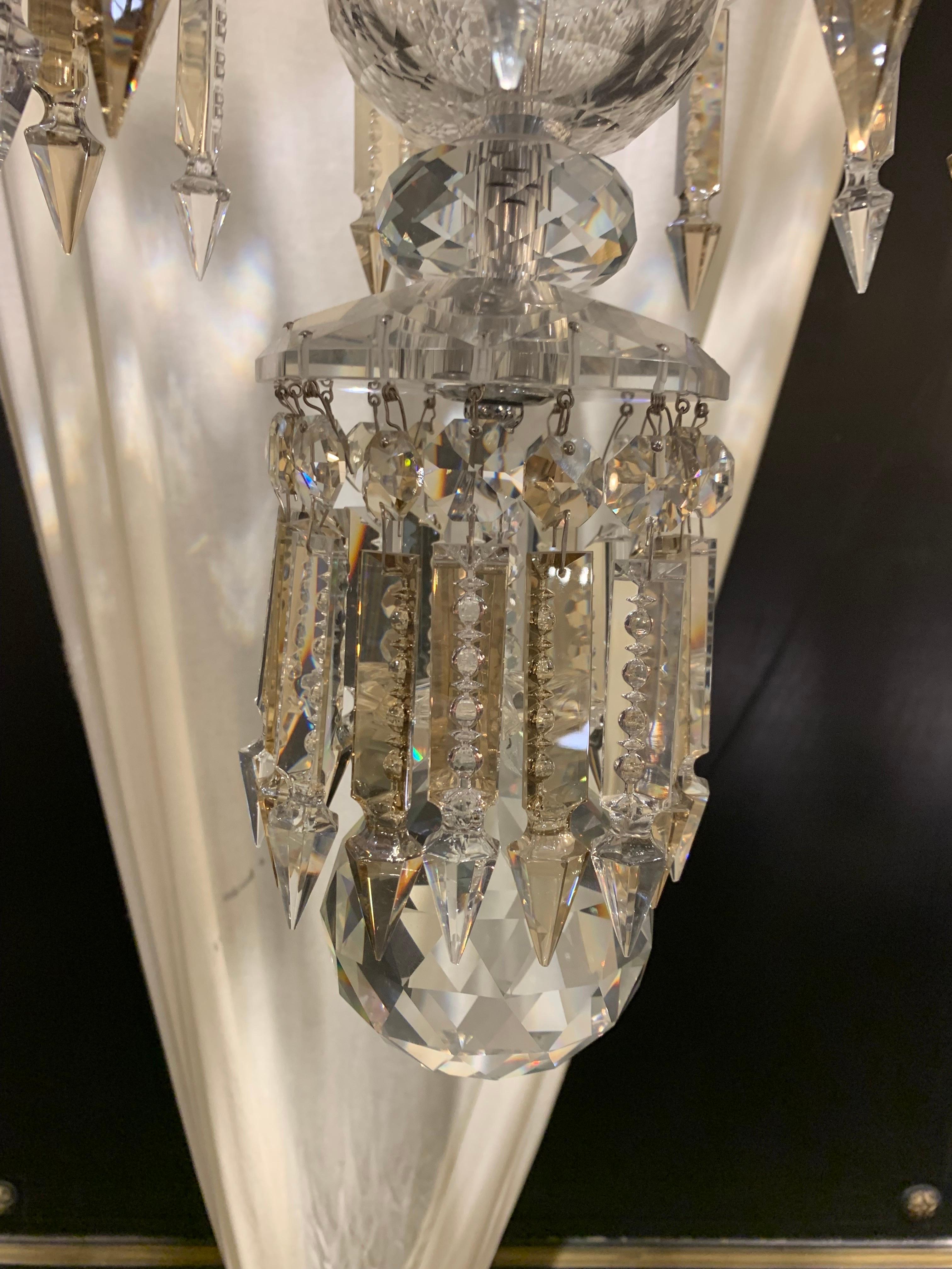 20th Oval Crystal Chandelier of 12 lights with clear and gold drops  For Sale 1