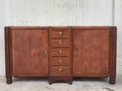20th Century Pair of French Mahogany and Macasar Art Deco Sideboards