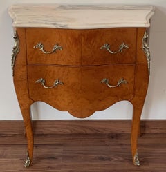 20th Century Italian Fruitwood Two Drawers Nightstands or Bedside Commodes, Pair