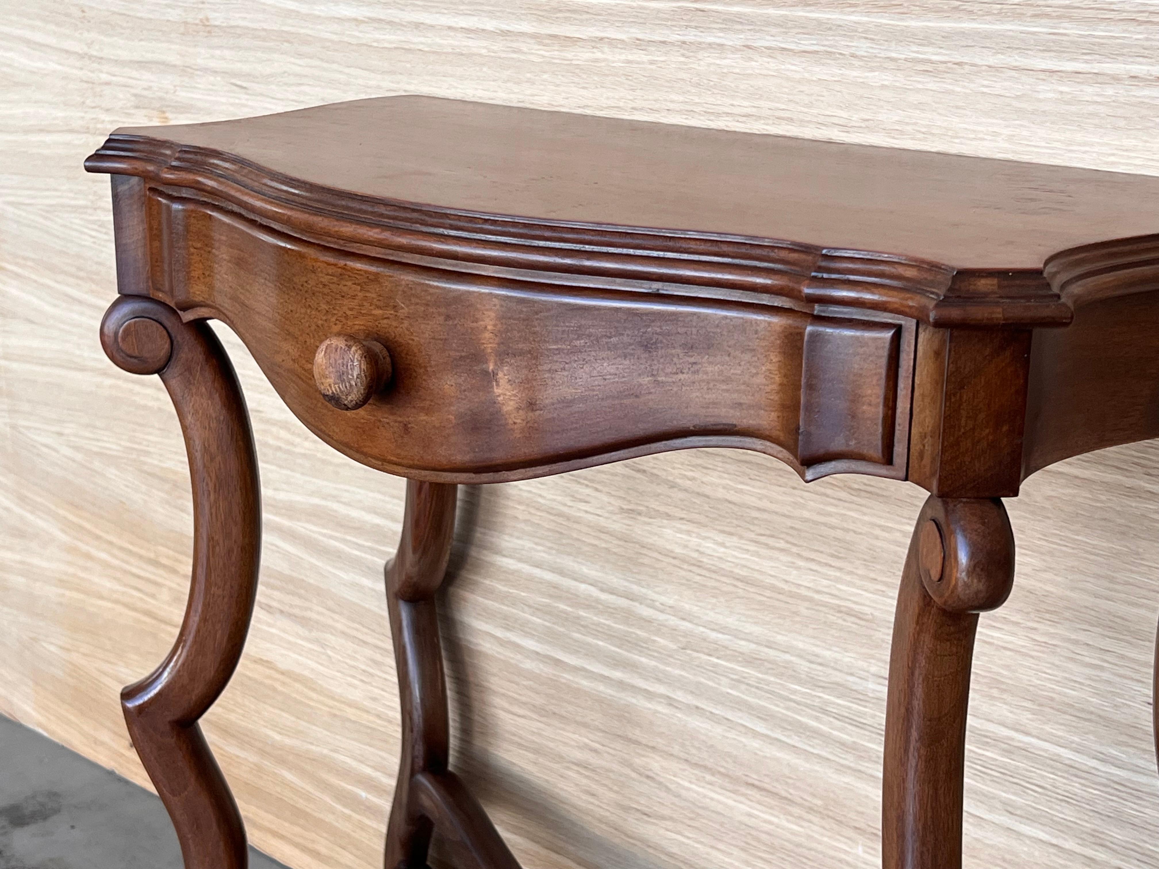 20th Pair of Spanish Nightstands with Carved Drawer 3
