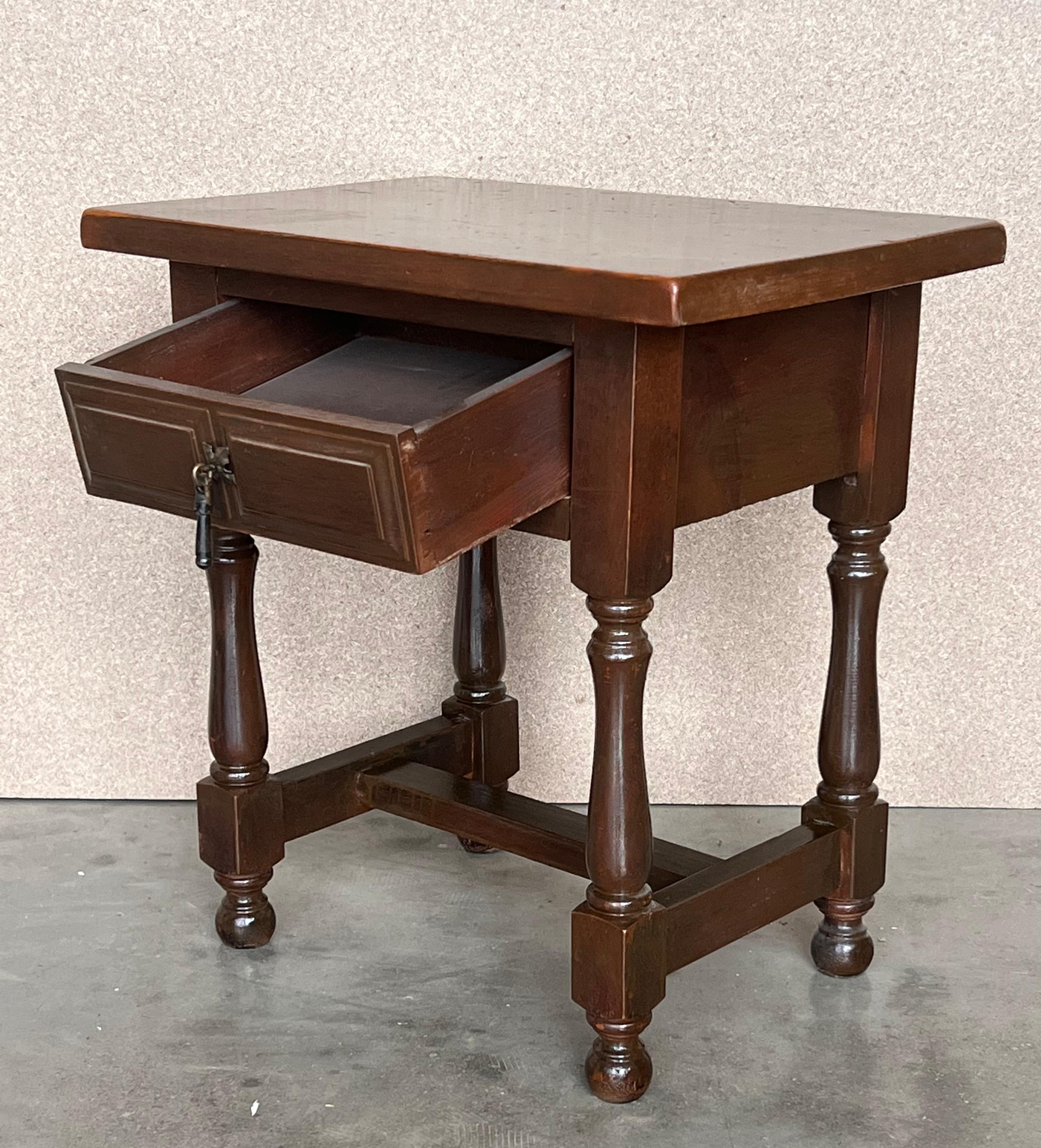 20th Century 20th Pair of Spanish Nightstands with Drawer