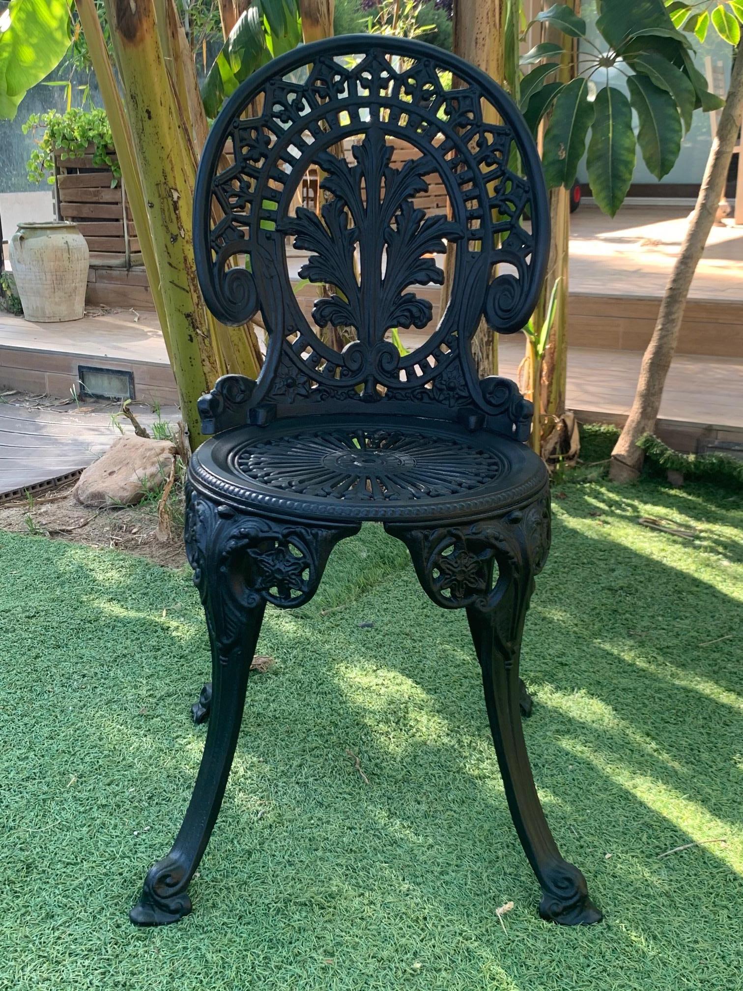 Neoclassical Revival 20th Century Renaissance Revival Style Pair of Back Garden Chairs