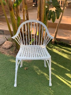 Coppia di sedie da giardino bianche in finto bambù in stile Rinascimento del XX secolo