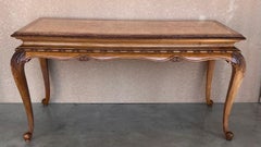 20th Root Oak Dining Room Table with Carved Edges