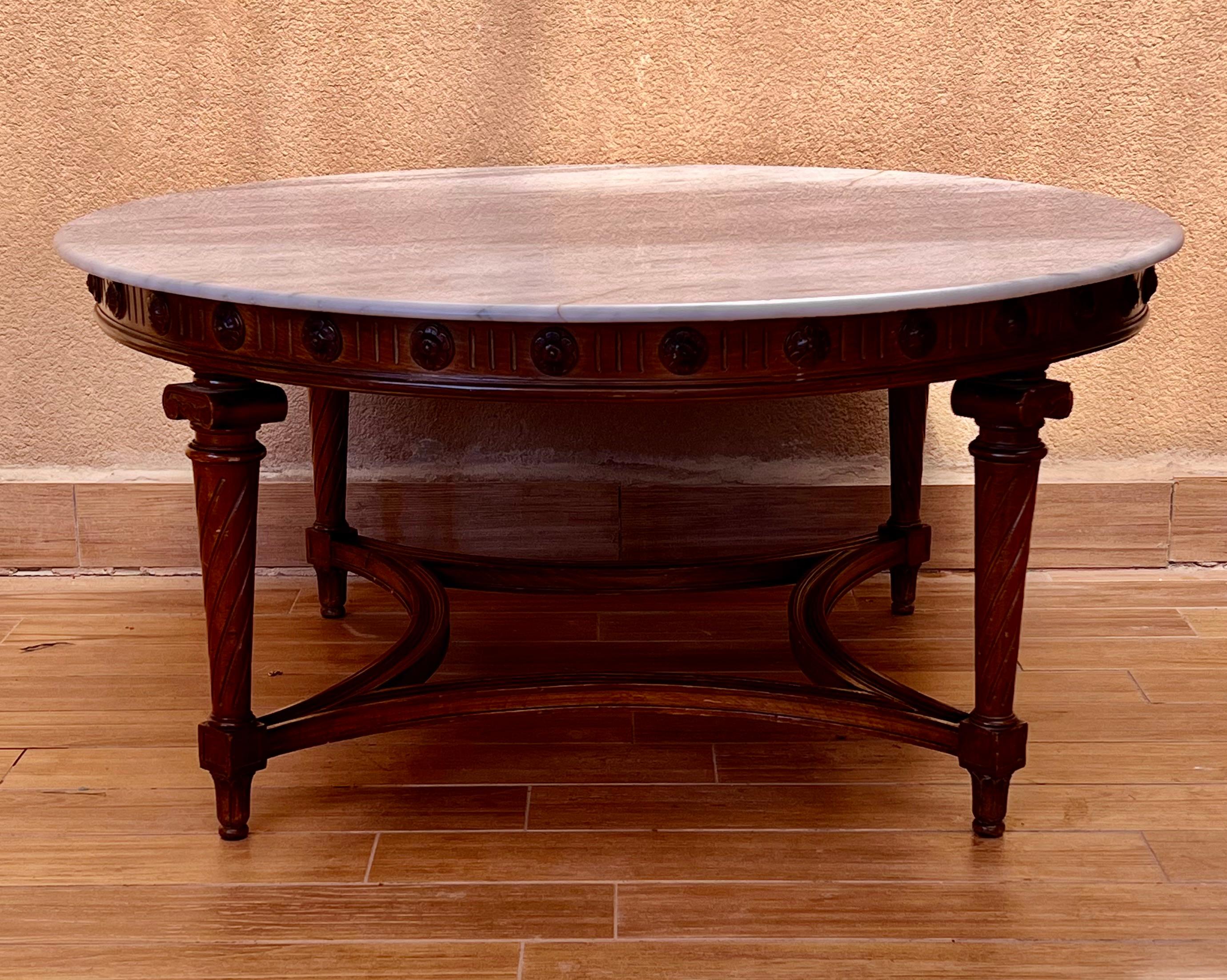 round marble coffee table vintage