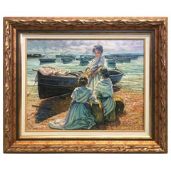 Scene of This Time des 20. Jahrhunderts, Meer, spanisches Ölgemälde auf Leinwand, Gonzalez Alacreu