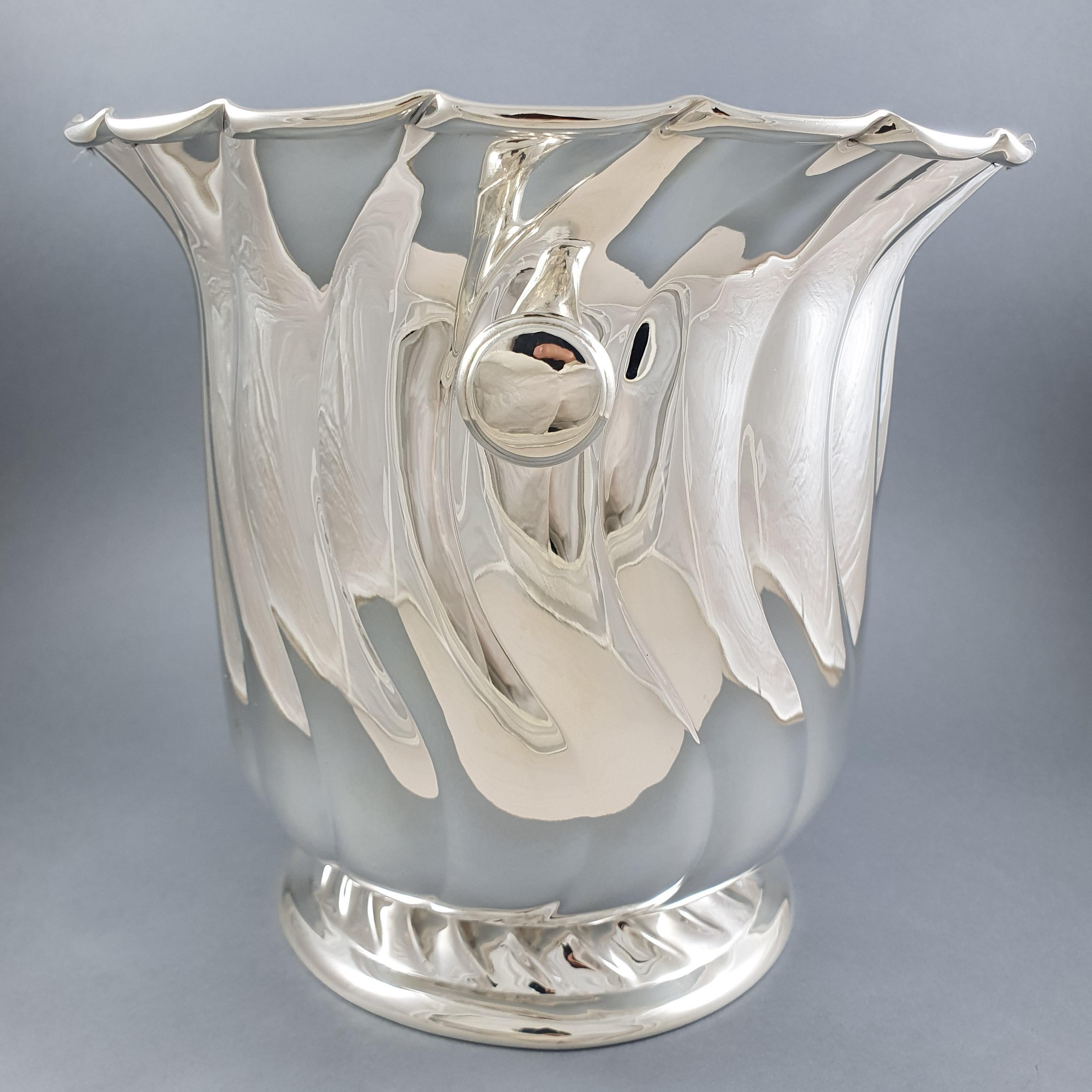 20th Solid Silver Champagne Bucket In Excellent Condition In Saint-Ouen, FR