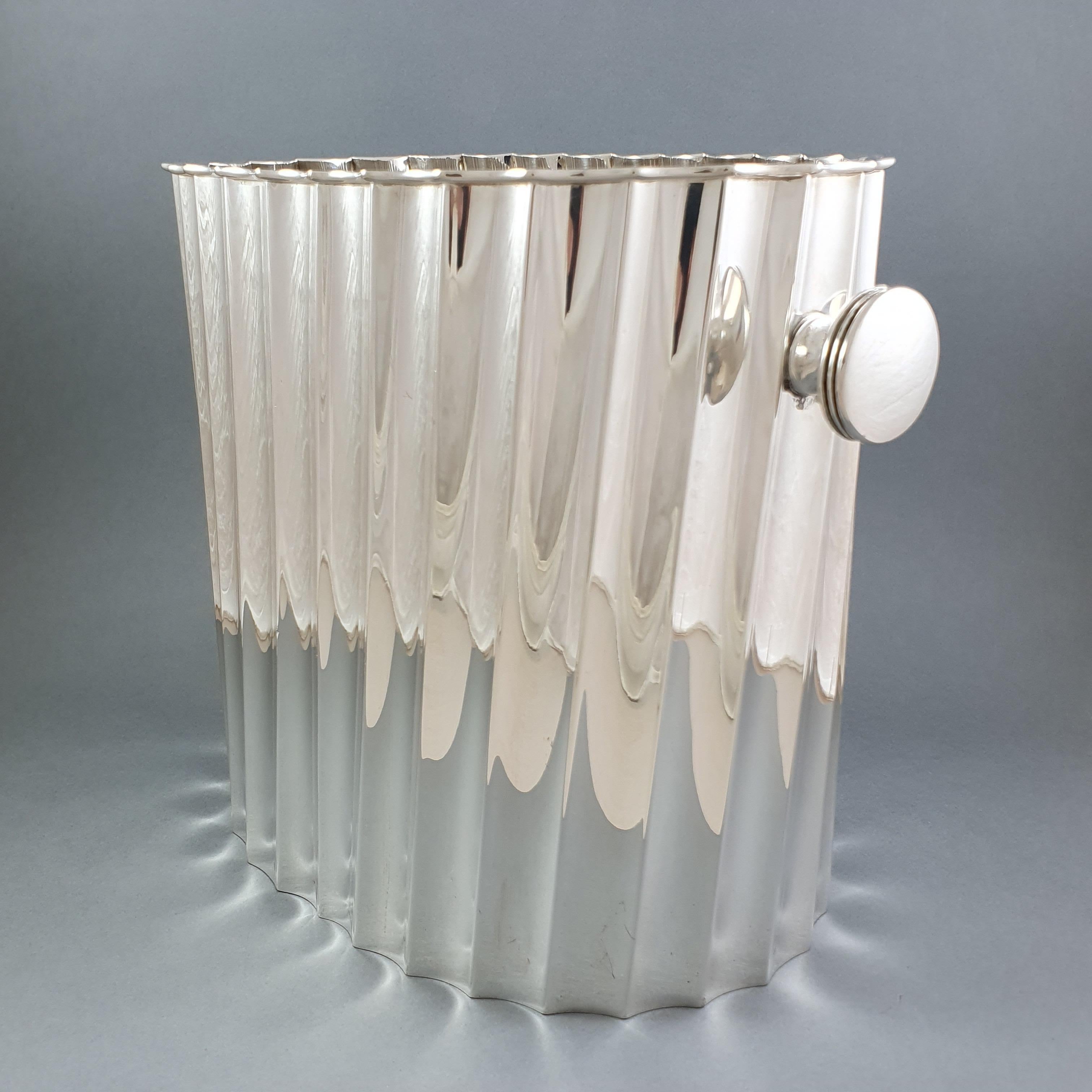 20th Solid Silver Champagne Ice Bucket In Good Condition In Saint-Ouen, FR