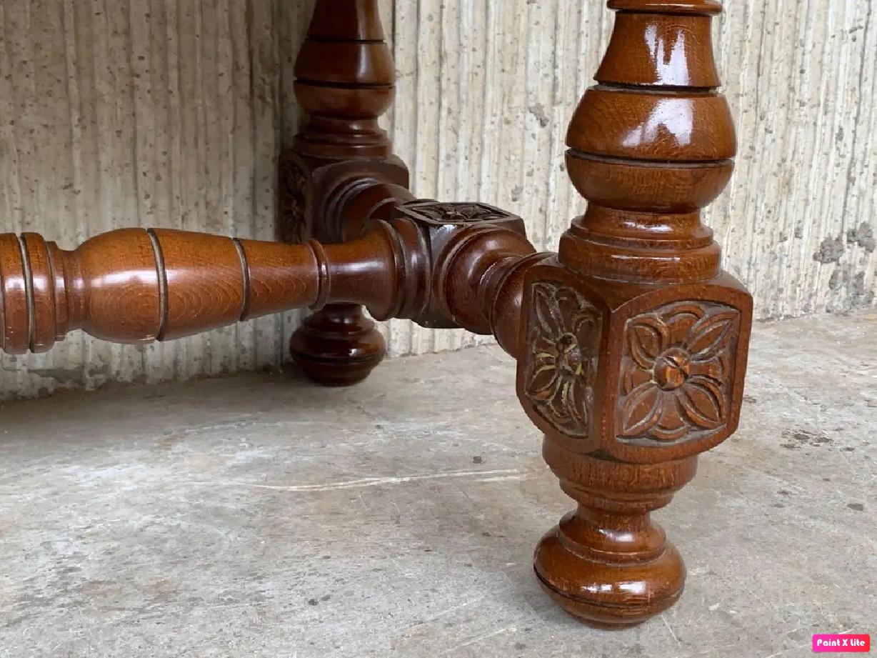 20th Spanish Chest of Drawers with Original Hardware and carved drawers For Sale 5