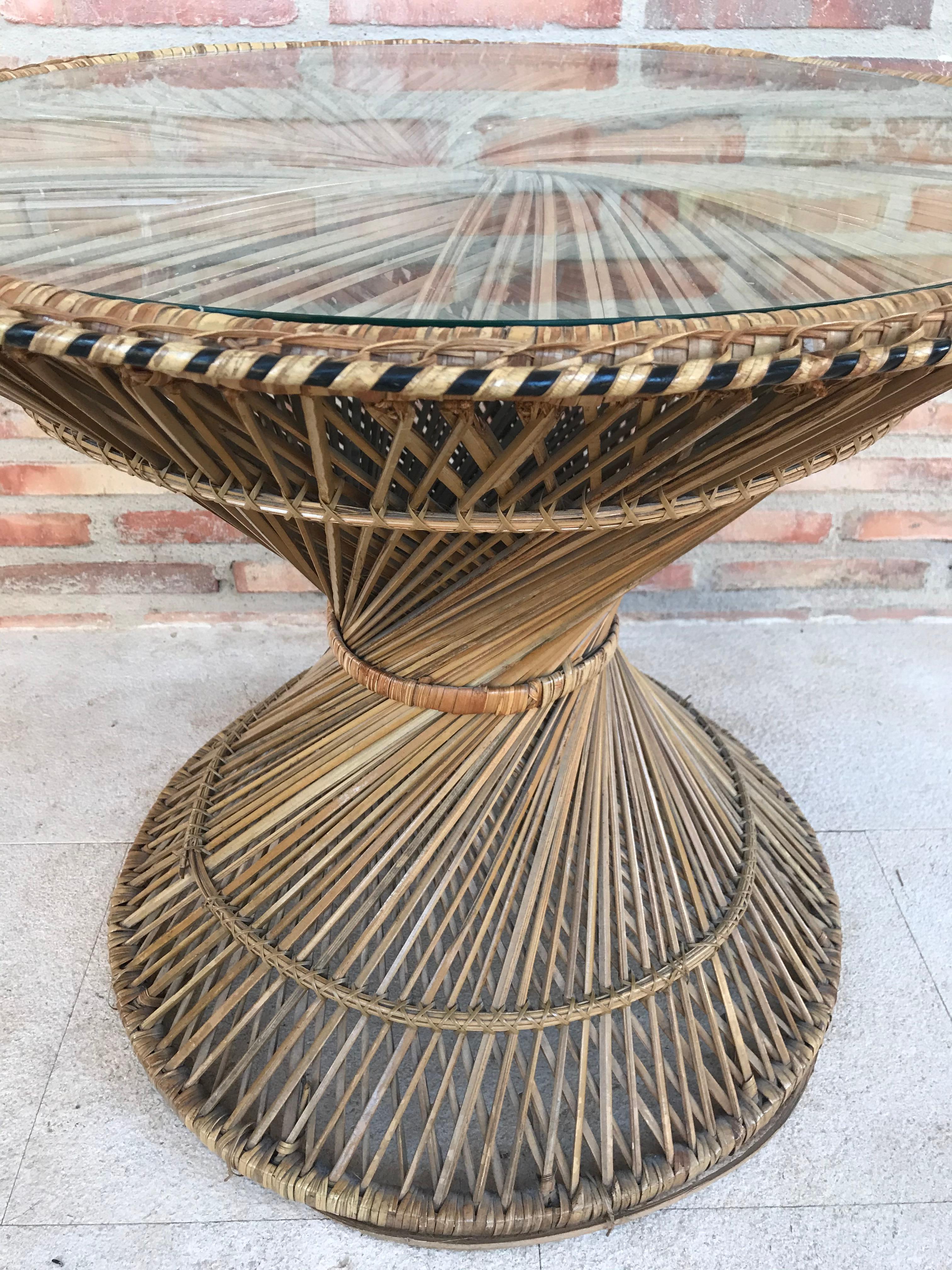 bamboo coffee table round