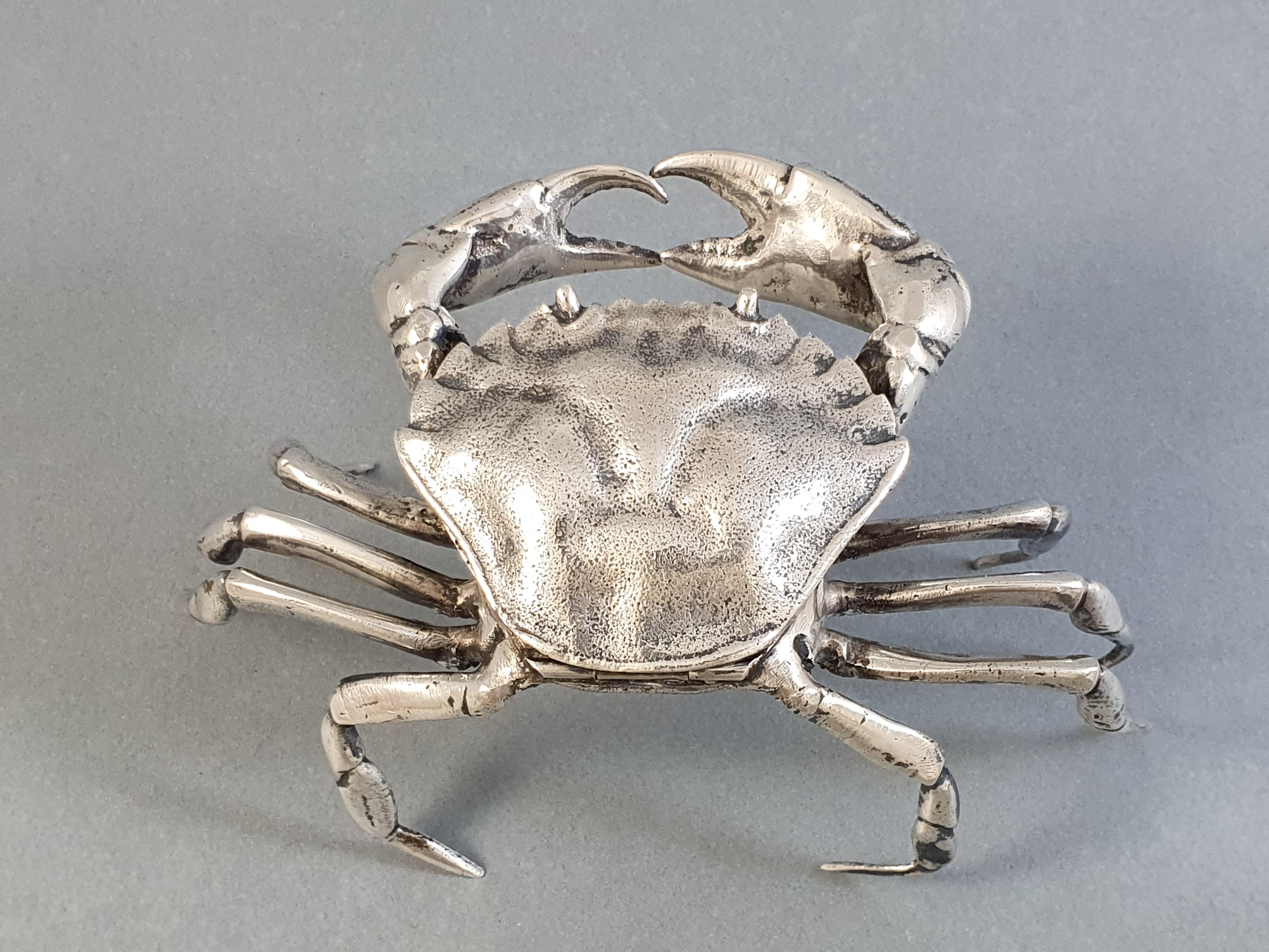 20th Sterling Silver Crab Salt Cellar 6