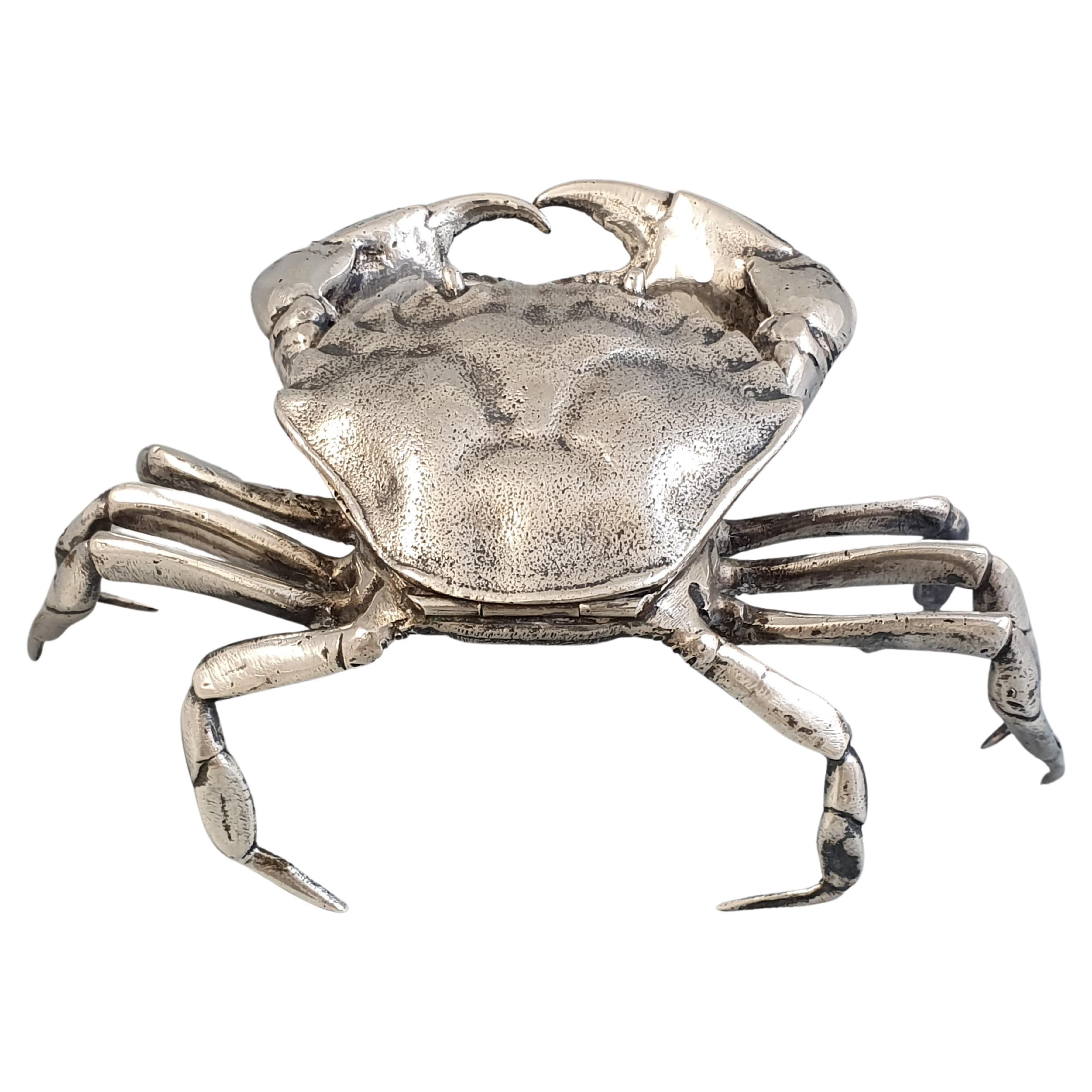 20th Sterling Silver Crab Salt Cellar