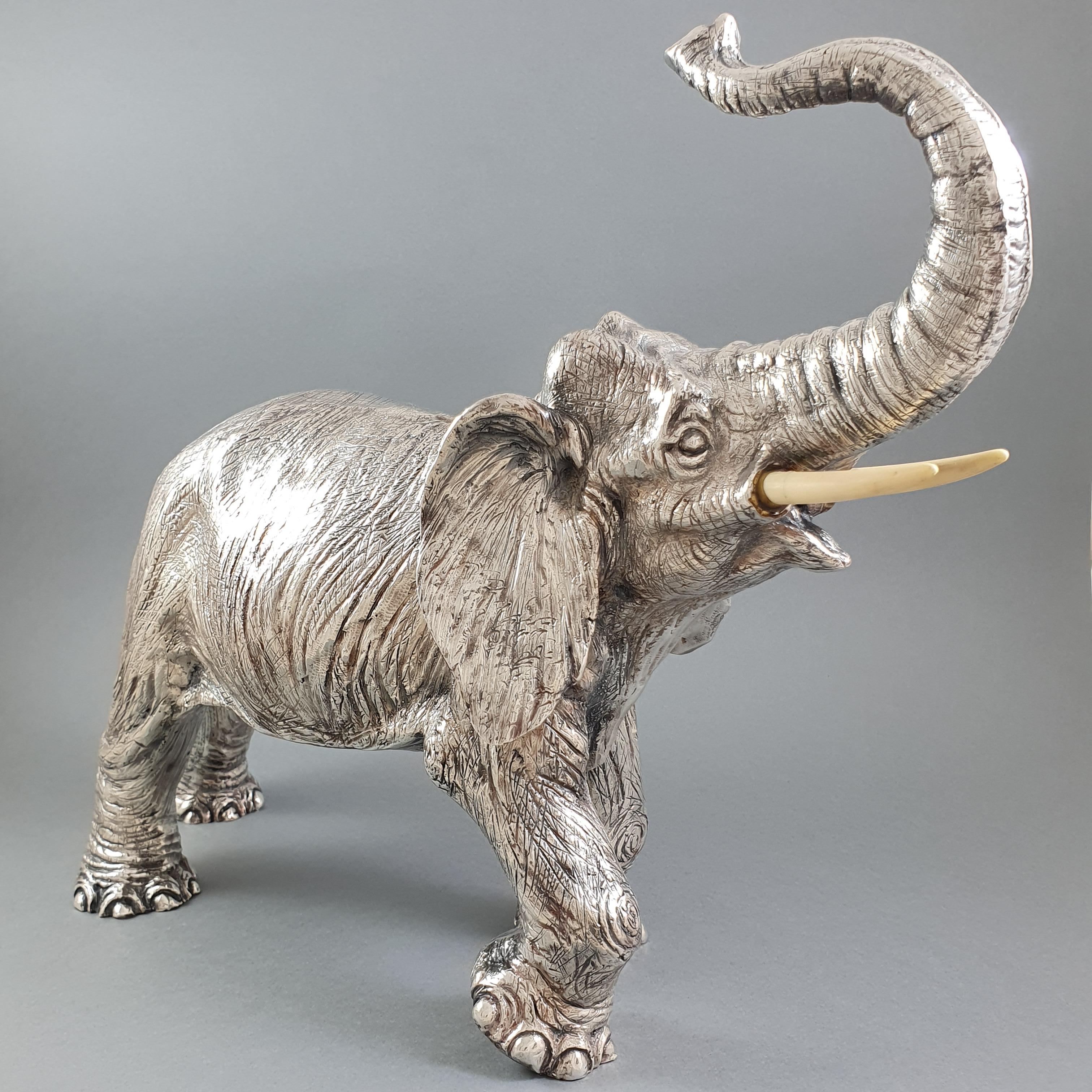 Late 20th Century 20th Sterling Silver Elephant Sculpture