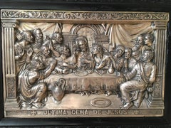 20th Century "The Last Supper" Metal Relief