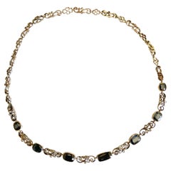 20ème Vintage 11 Carat Unheated Sapphires Detachable Unsigned Certified Necklace