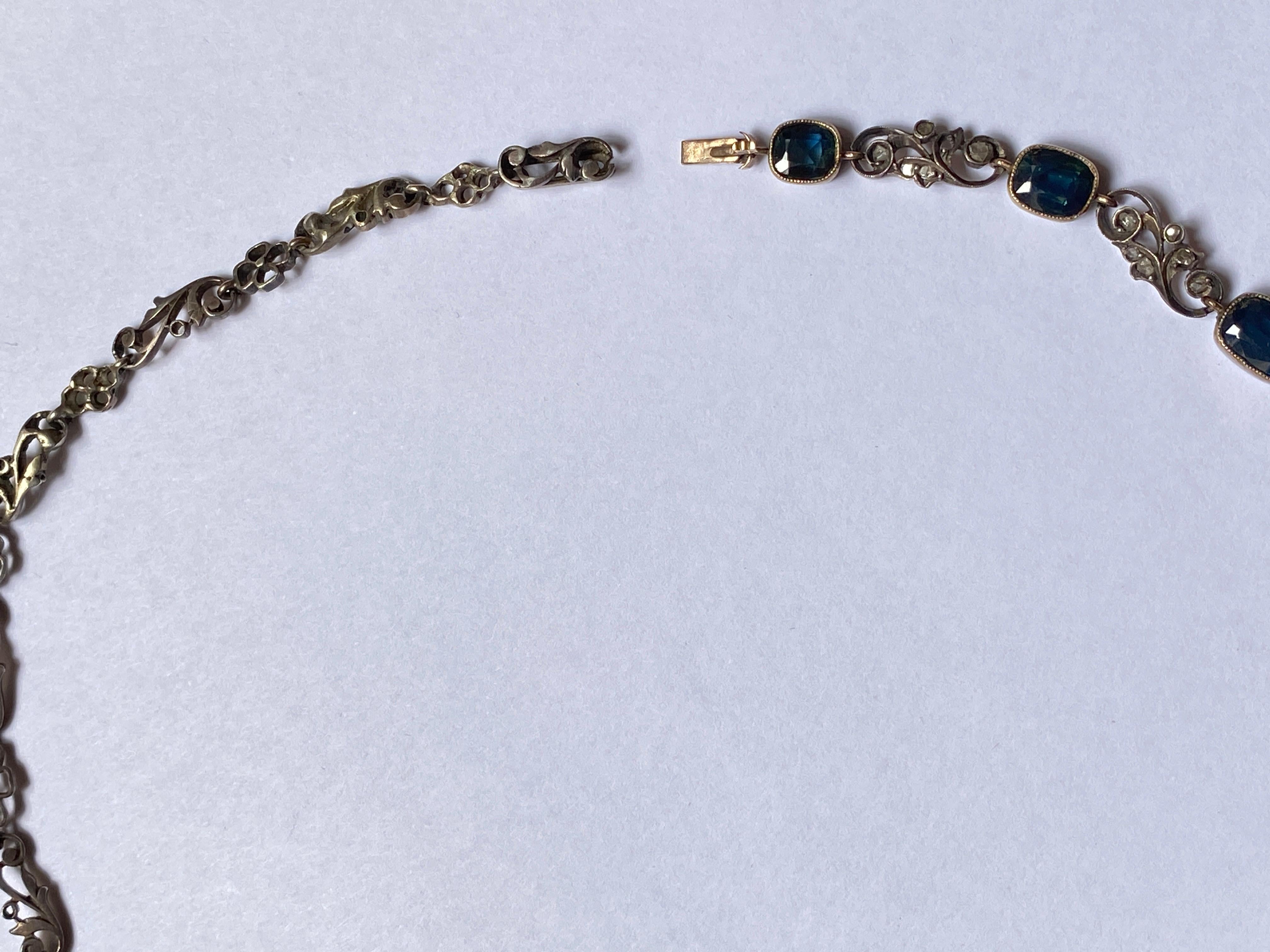 20Th Vintage Unheated Sapphires 11 Carats Certified Detachable Bracelets-Choker For Sale 10