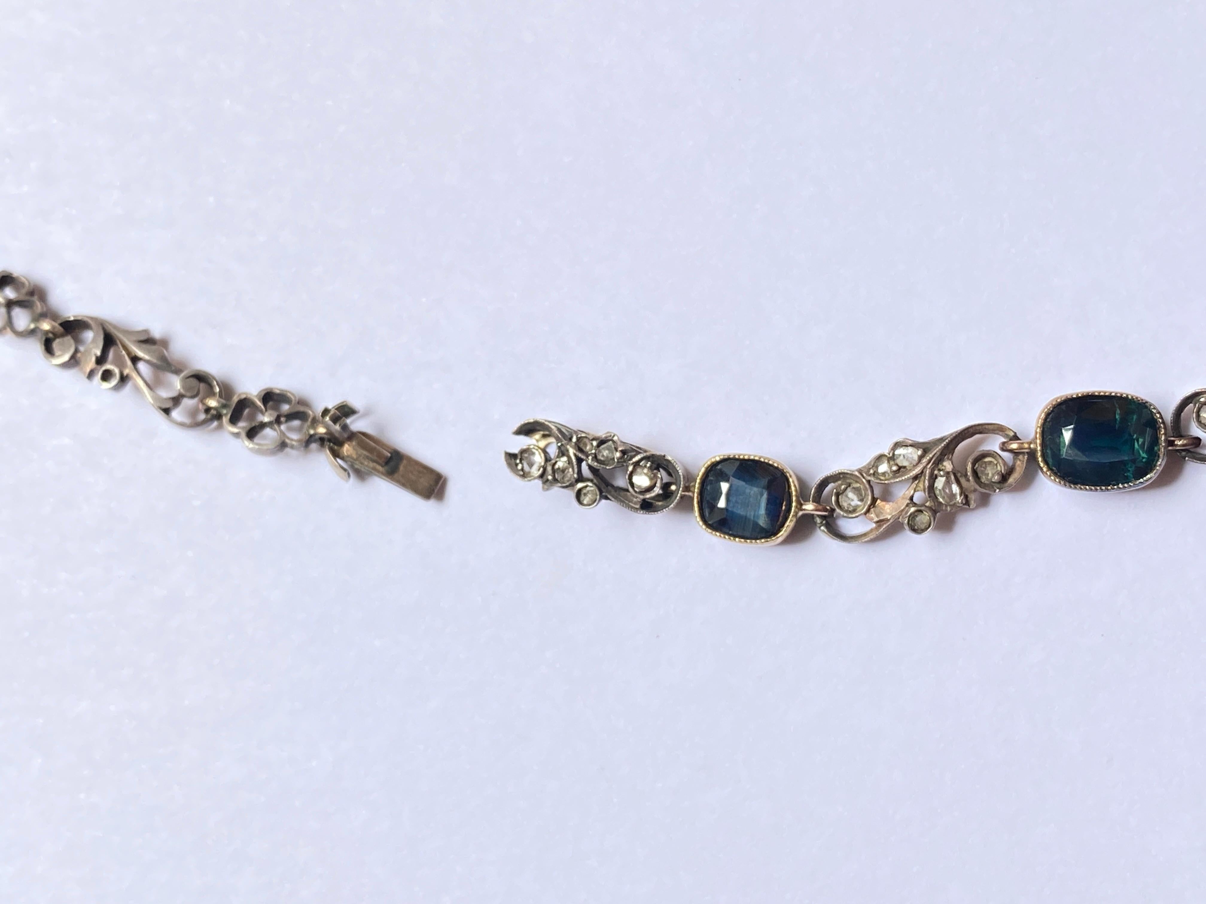 20Th Vintage Unheated Sapphires 11 Carats Certified Detachable Bracelets-Choker For Sale 11