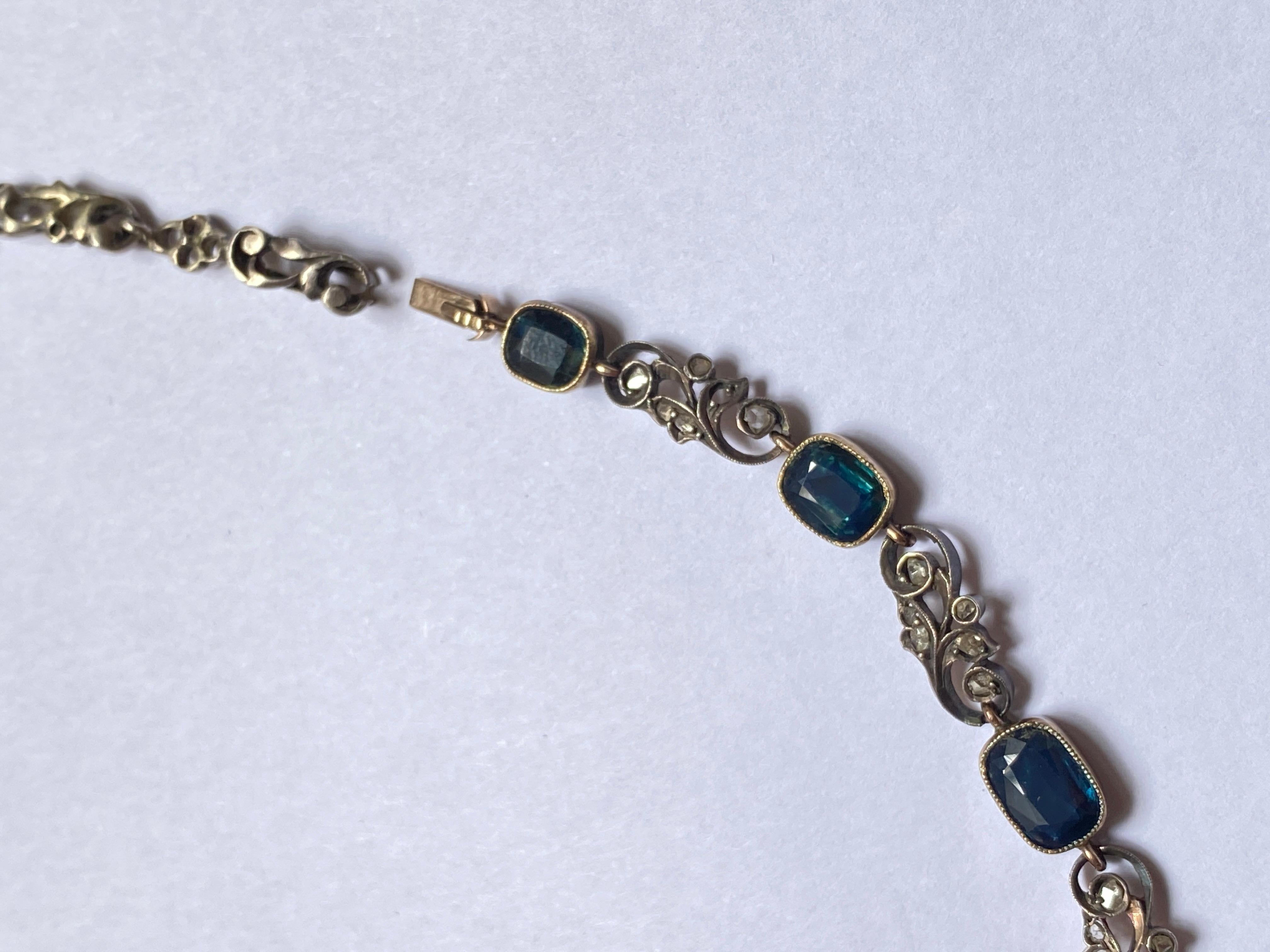 20Th Vintage Unheated Sapphires 11 Carats Certified Detachable Bracelets-Choker For Sale 12