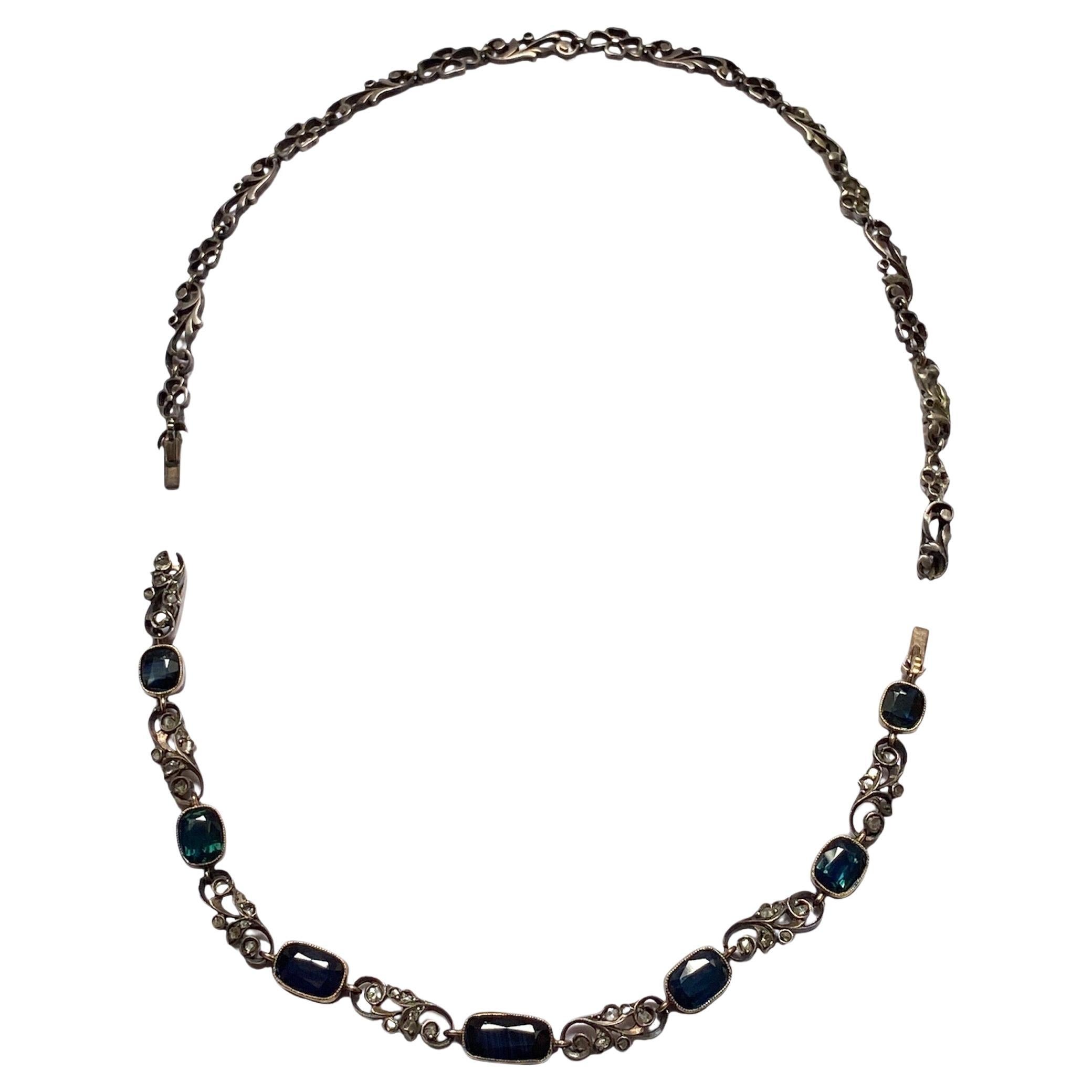 20Th Vintage Unheated Sapphires 11 Carats Certified Detachable Bracelets-Choker For Sale 6
