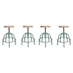 20th Vintage Set of four Adjustable Medical Stool